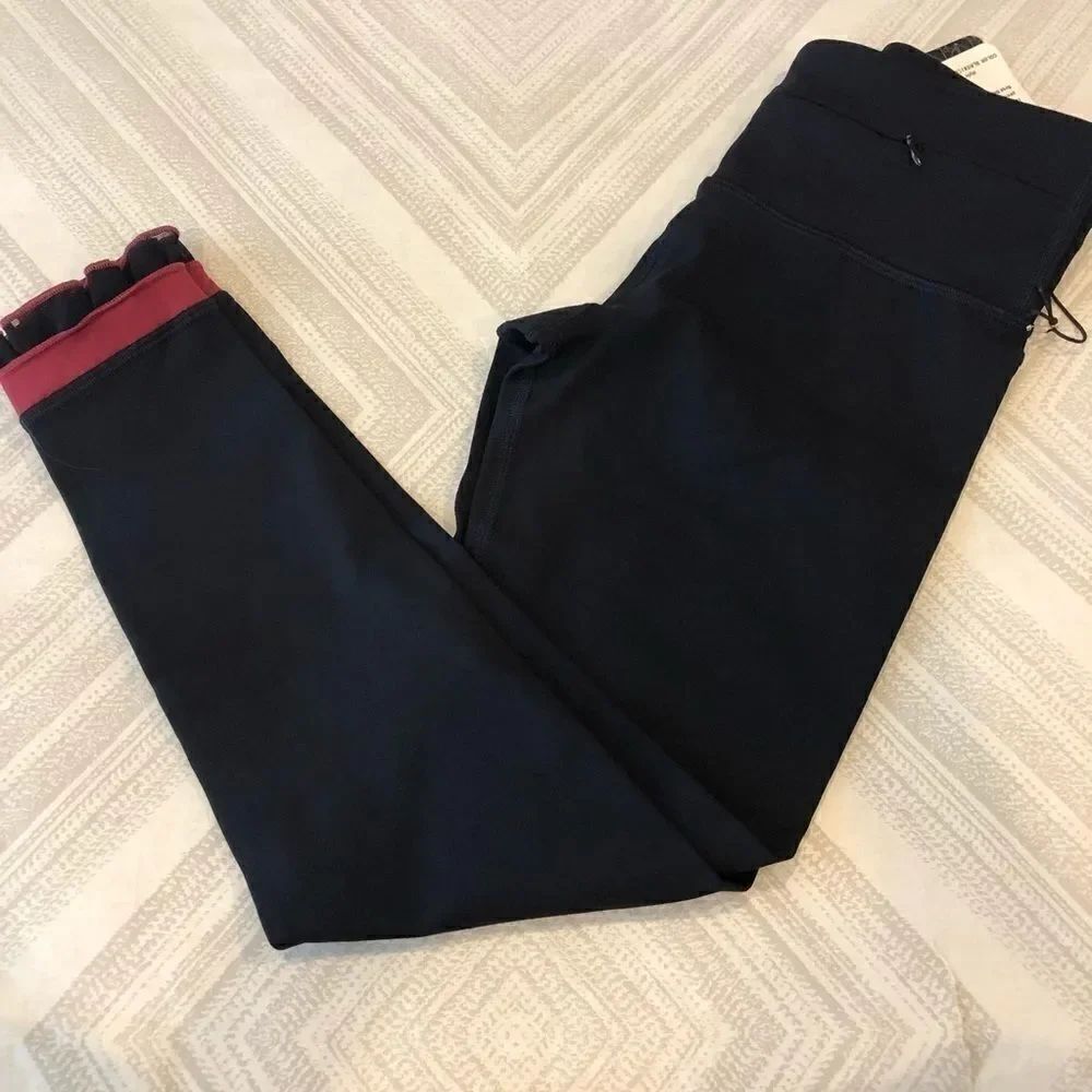 Nancy Rose Performance Black Mesh Ruffle Leggings